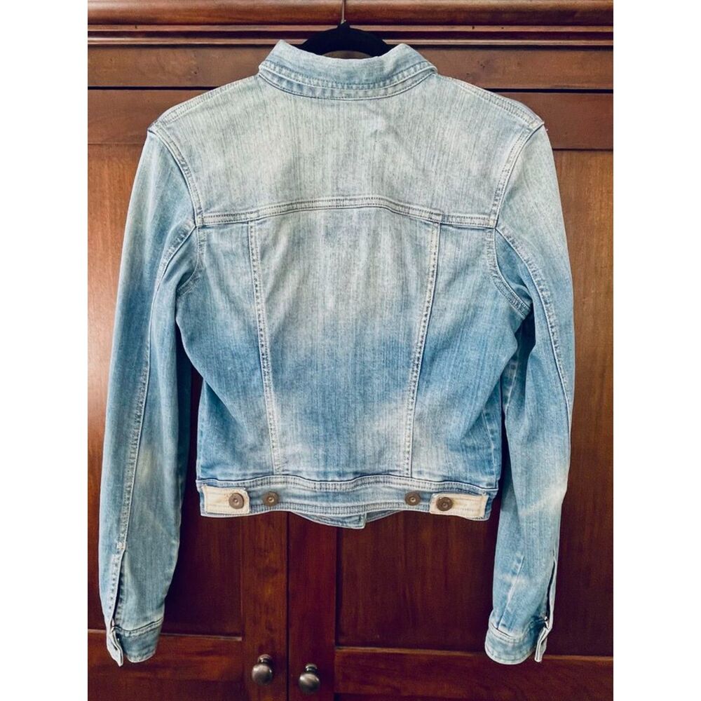 ~ Naf-Naf med jean jacket Vintage Distressed Look Denim, Boho Hippie Core - Picture 4 of 6